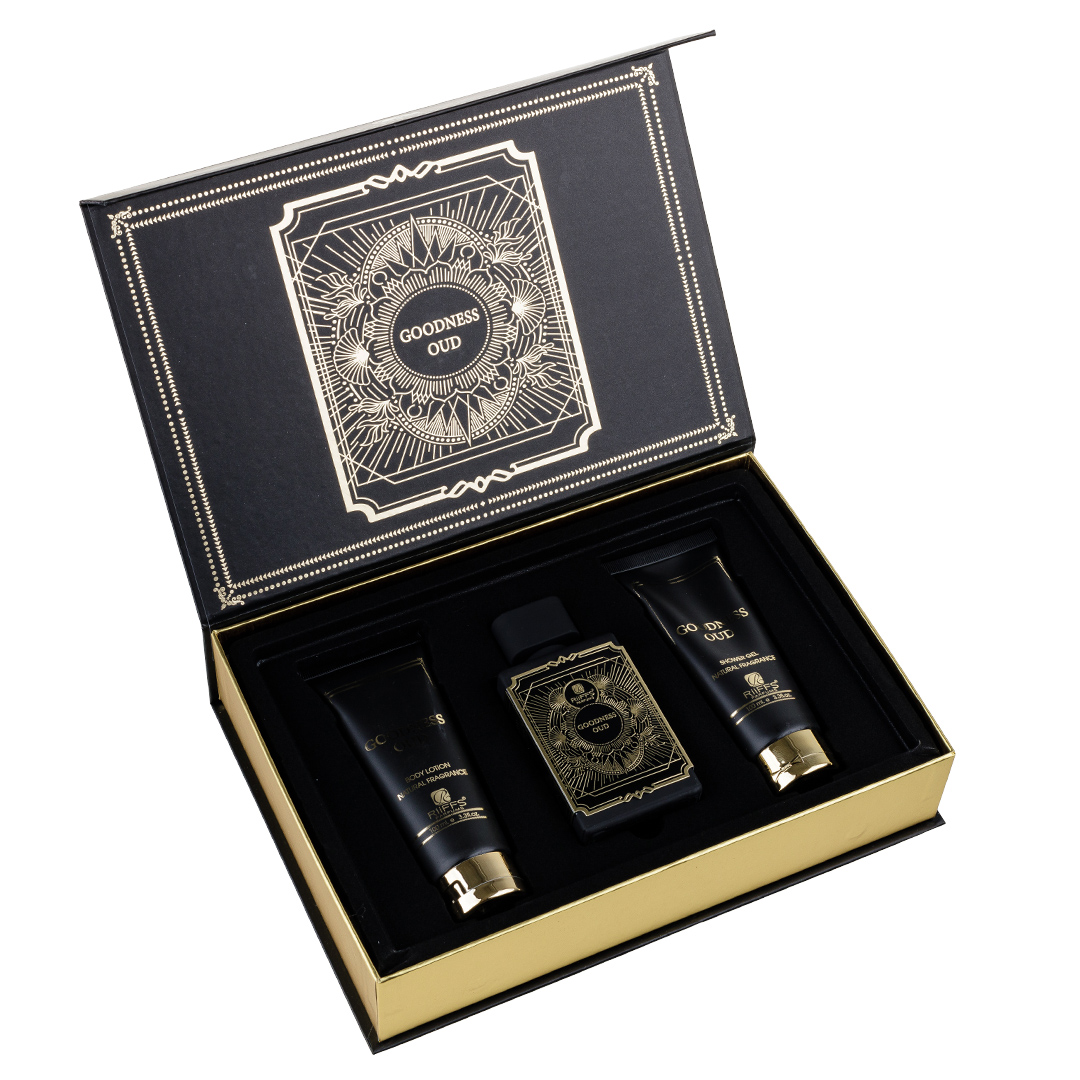 (plu00069) - Set Cadou Goodness Oud Apa de Parfum 100ml + Gel De Dus 100ml + Lotiune de corp 100ml, Riiffs - imagine 2